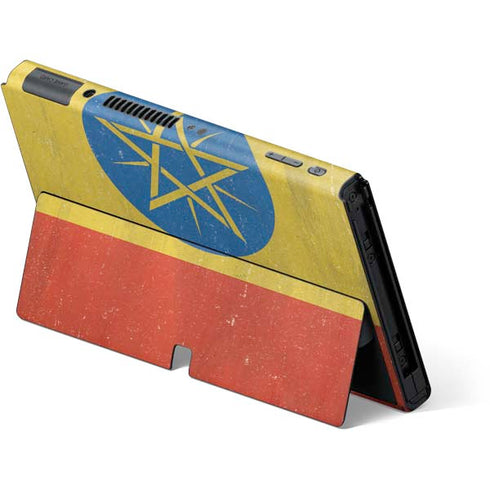 Ethiopia Flag Distressed Nintendo Switch OLED (2021) Skin